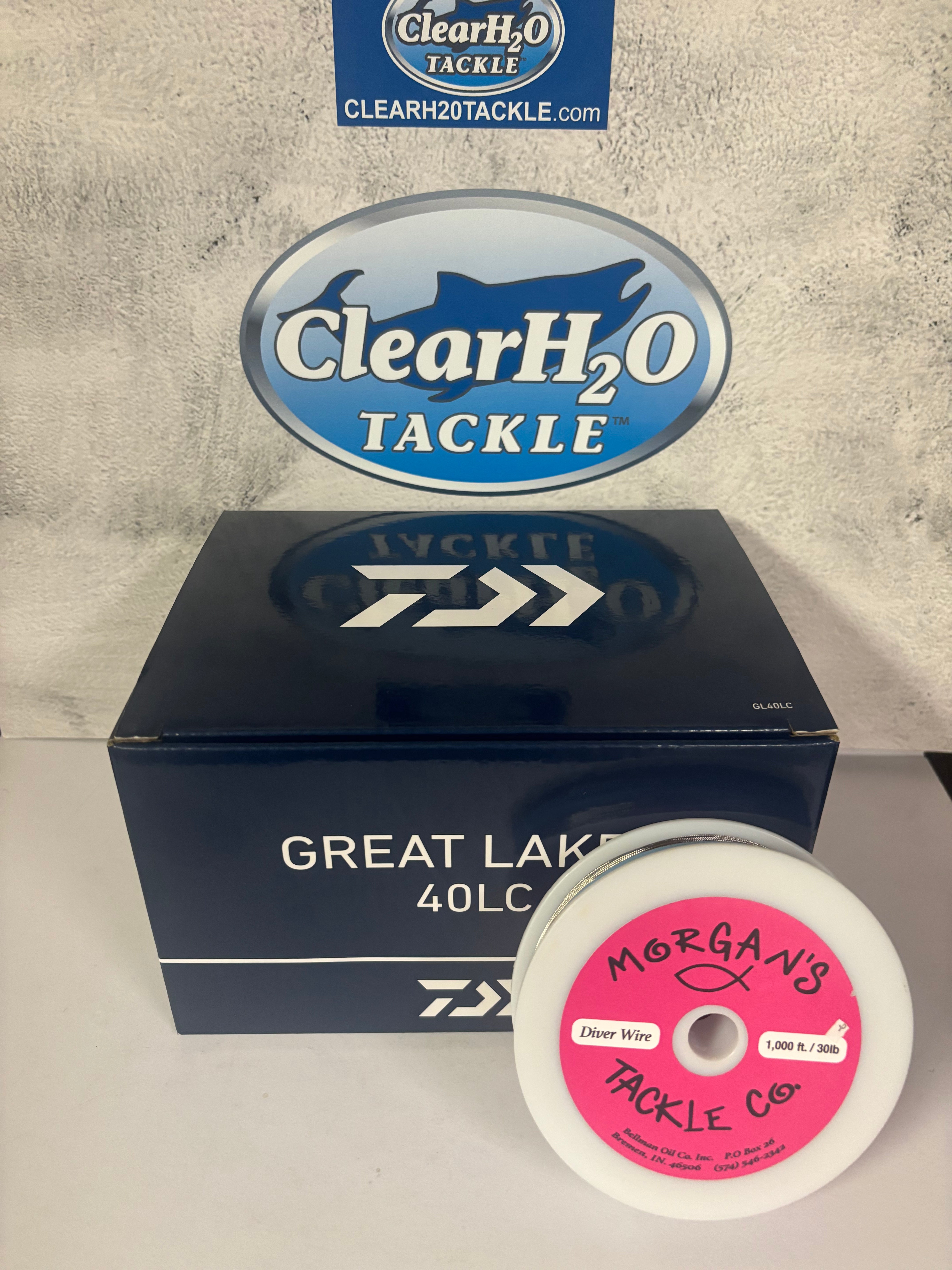 Daiwa Great Lakes 40 LC Line Counter Reel – Pre-Spooled with 1,000' Morgan 30 lb Stainless Steel Wire