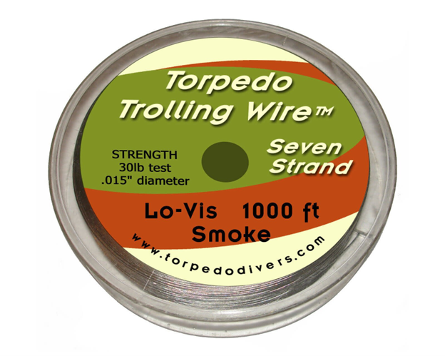 Torpedo Trolling Wire 7-Strand 30# 1000' Smoke