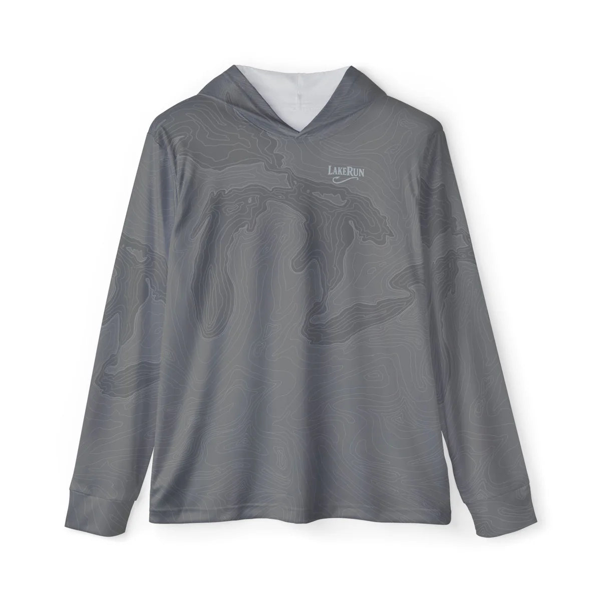 LakeRun “Great Lakes Topo- Breakline” UPF Performance sun Hoody