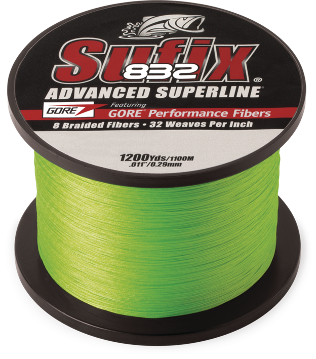 Sufix 832 Braid 10# 1200yds Neon Lime