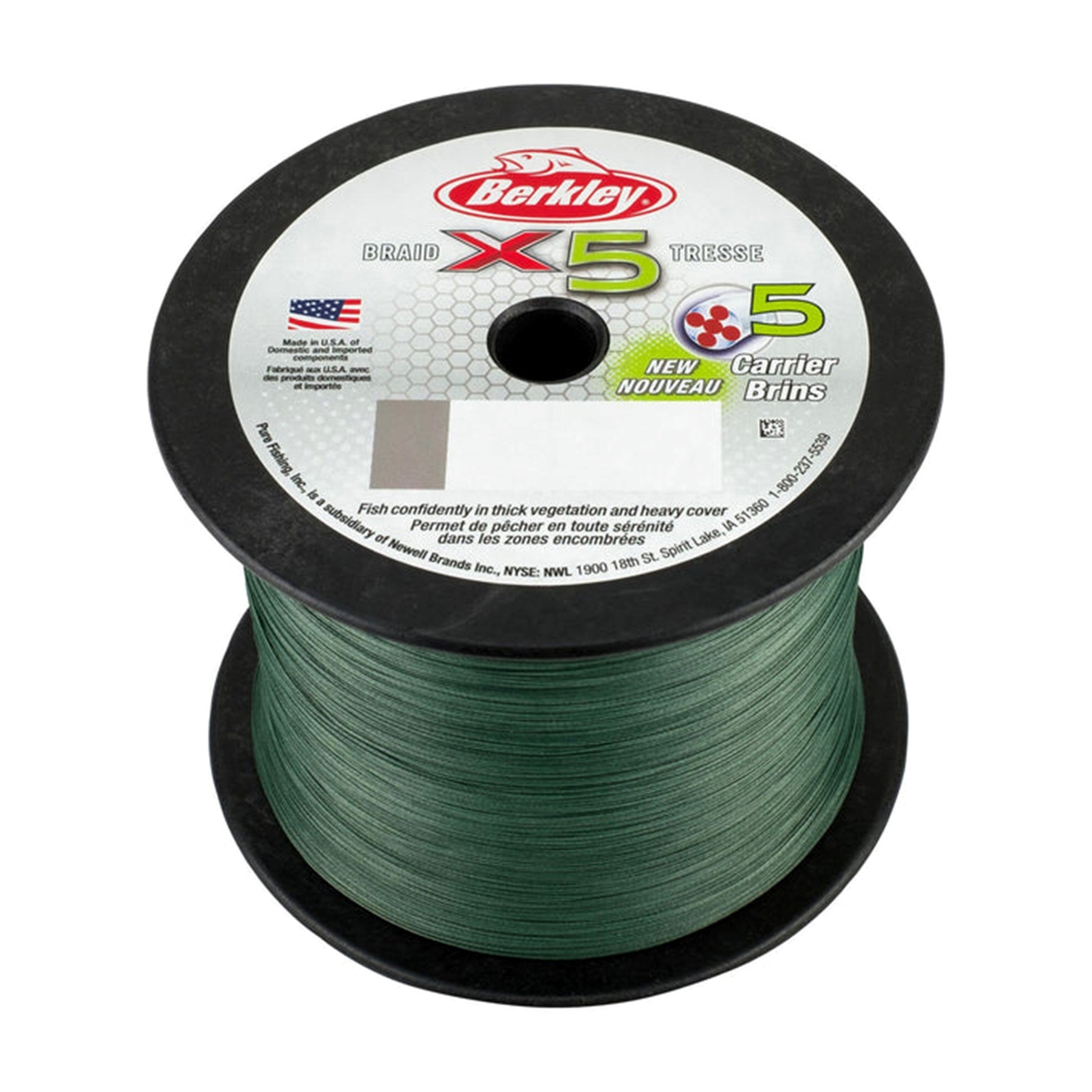 Berkley X5 65# 2188yds Lo-Vis Green Braid Line